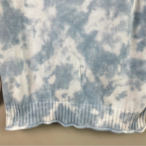 Democracy Bohemian V-Neck Pullover Sweater Light Blue & Tan Tie Dye Size Large - Picture 8 of 15
